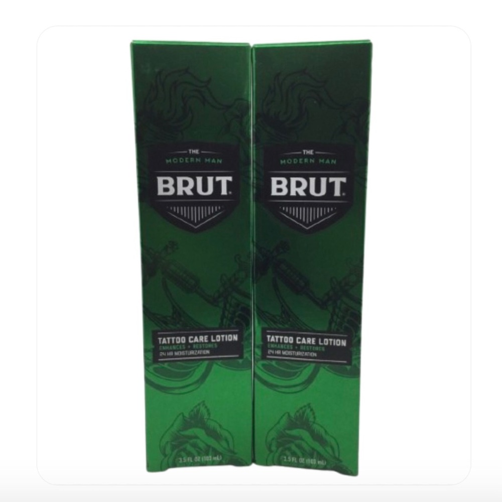 BRUT Tattoo Care Lotion, Enhances + Restores, 3.5 OZ, 2PK New